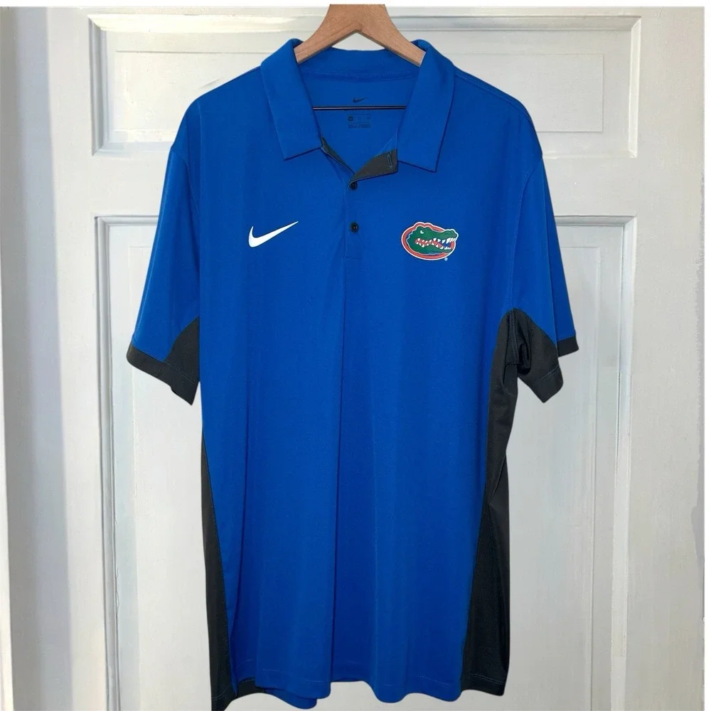 Florida Gators Nike Dri-FIT Men XXL Royal Blue Short Sleeve Polo Shirt NCAA